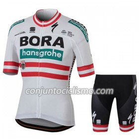 Conjunto Maillot + Culotte Corto 2018 Bora-Hansgrohe Campeonato de Austria
